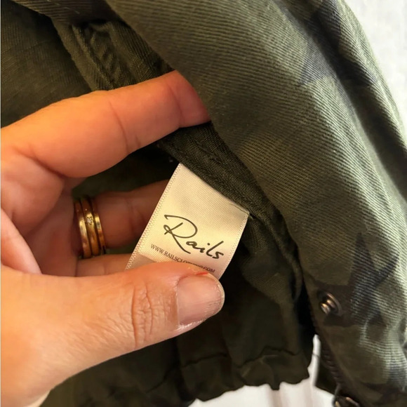 Rails Collins Military Jacket Sage Green Black Stars Size Small - Picture 7 of 8